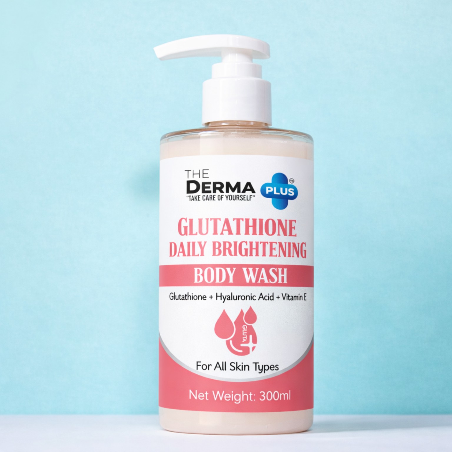 The Derma Plus Glutathione Daily Brightening Body Wash 300 ml pump bottle